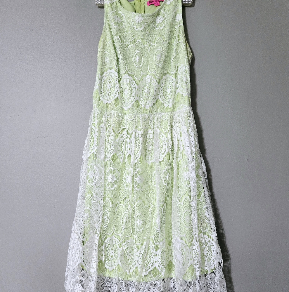 Betsey Johnson Lime Green Lace Dress